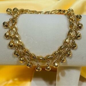 Gold Chain jingle Bell Charm Bracelet - Women Jewelry